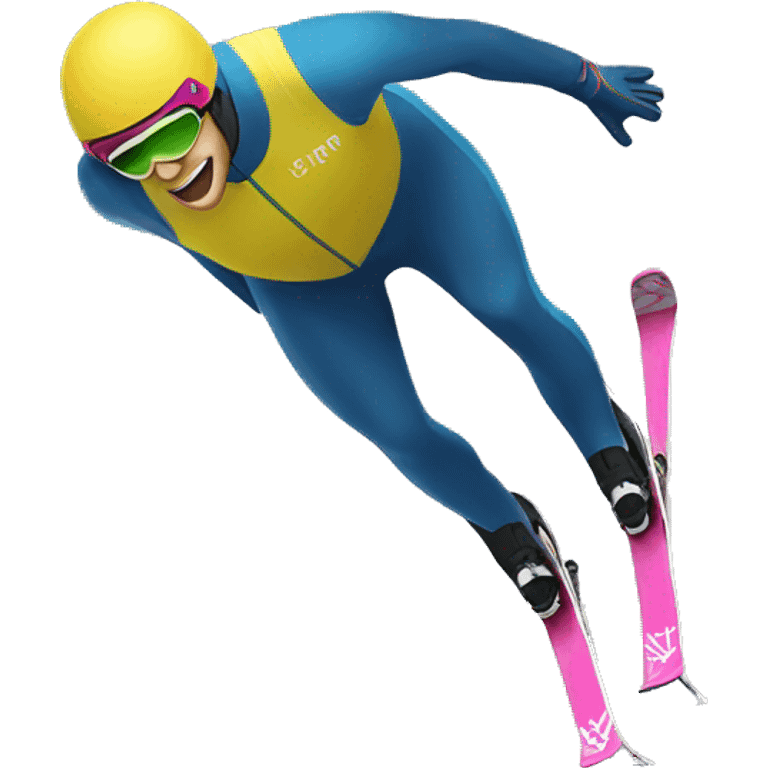 ski jumper bending himself  emoji