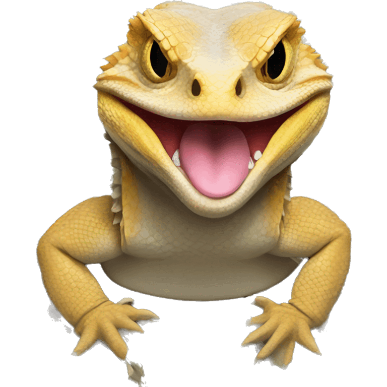 Bearded dragon with cash in mouth emoji