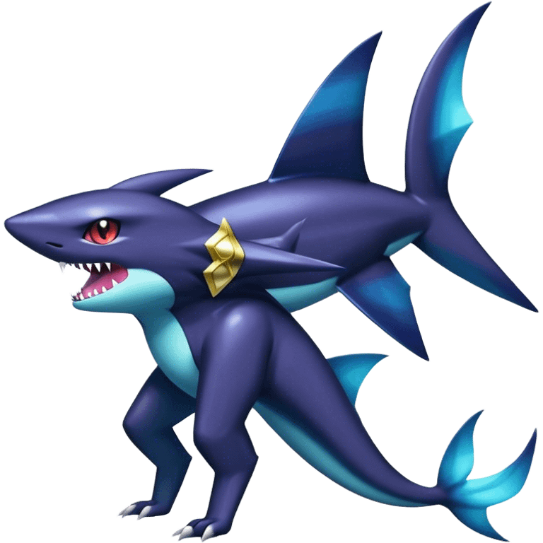 Shiny Dark Sharpedo-Haunter-Umbreon-Nidorino-fusion-hybrid full body emoji