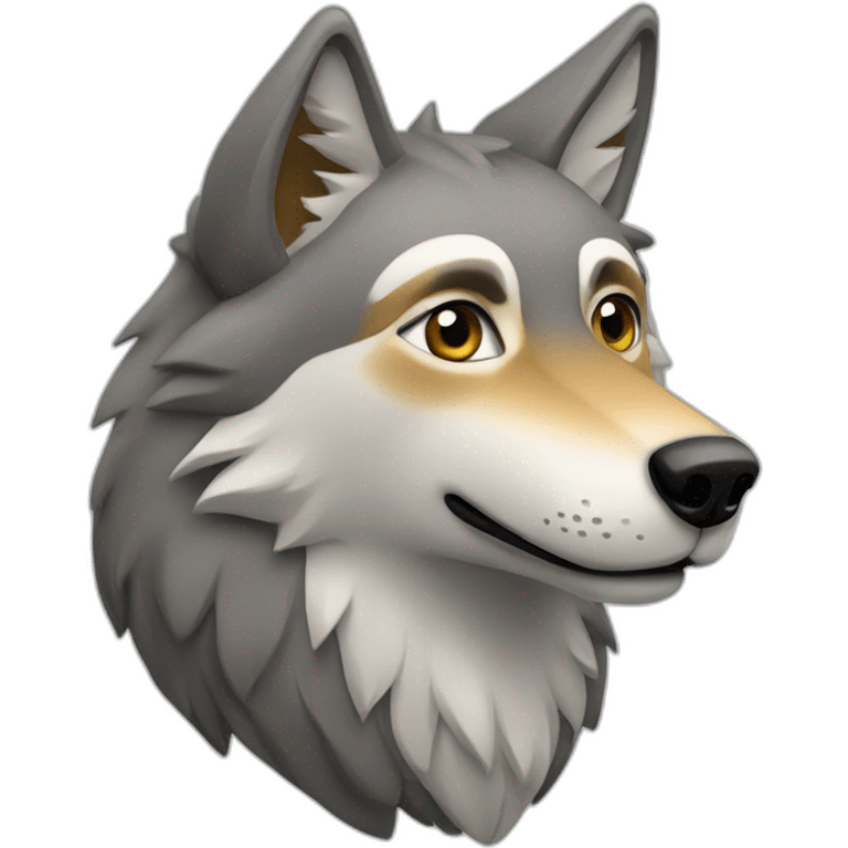 Loup sur un oiseau emoji