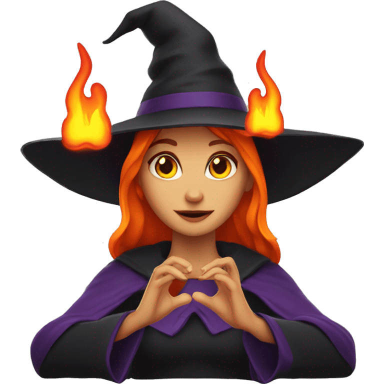 witch with flames\ on her hands emoji