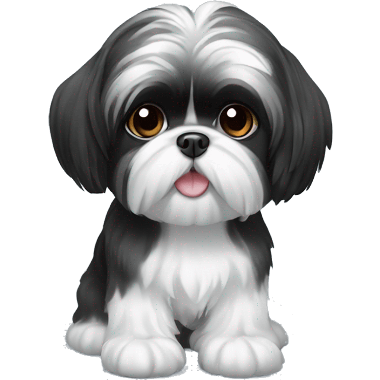 black and white shih tzu emoji