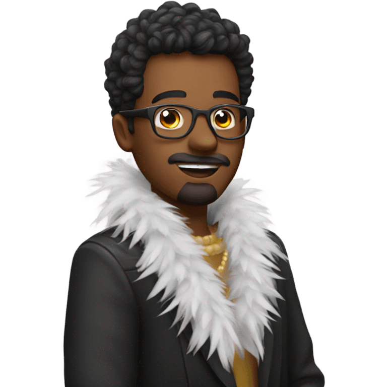 Gay man wearing a feather boa  emoji