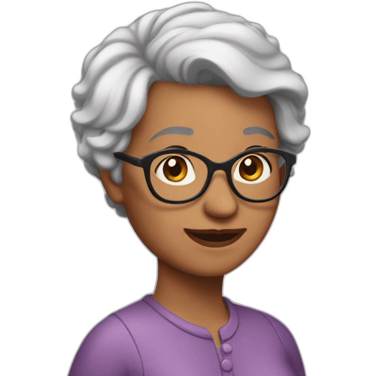 short hair grandma emoji