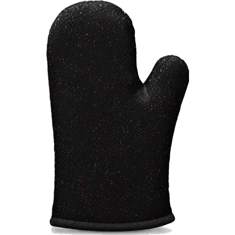 Realistic black glitter oven mitt isolated  emoji