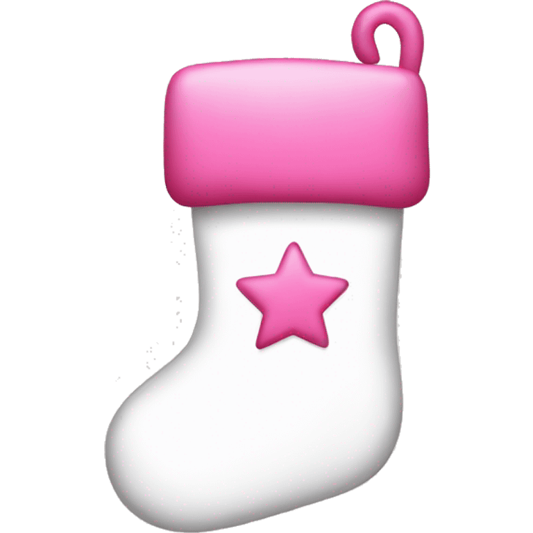 white and pink christmas stocking emoji