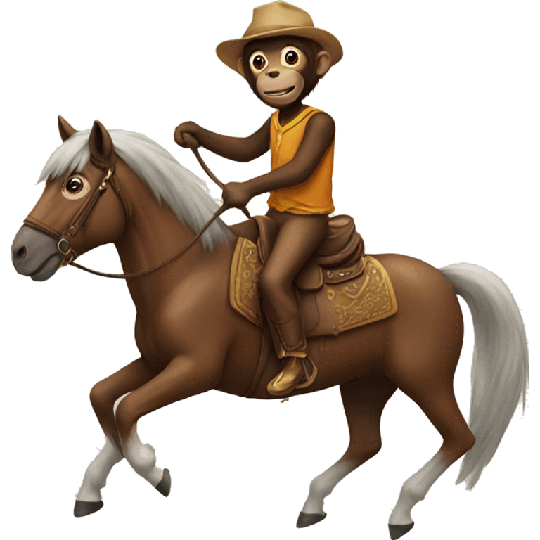 Monkey riding a horse emoji