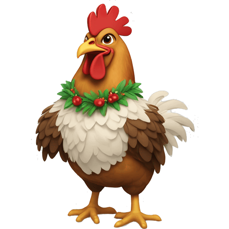 Moana’s chicken in Santa’s clothes  emoji