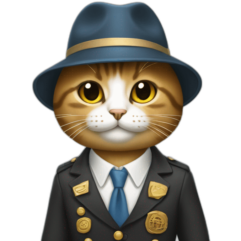 un chat avec une tenue US emoji