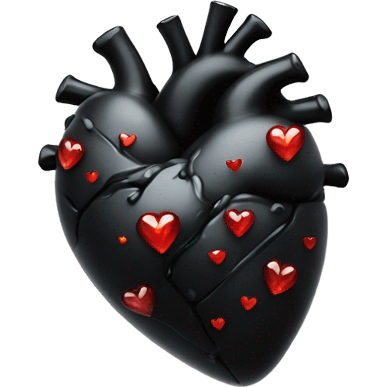 Anatomical black heart with sparkles emoji