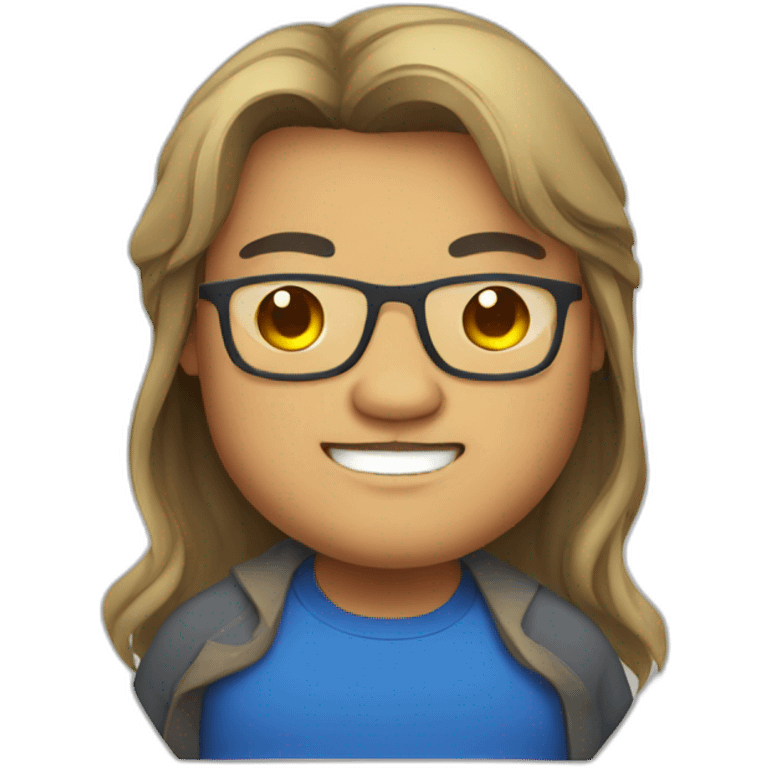 Chubby filipino guy with glasses and long hair emoji