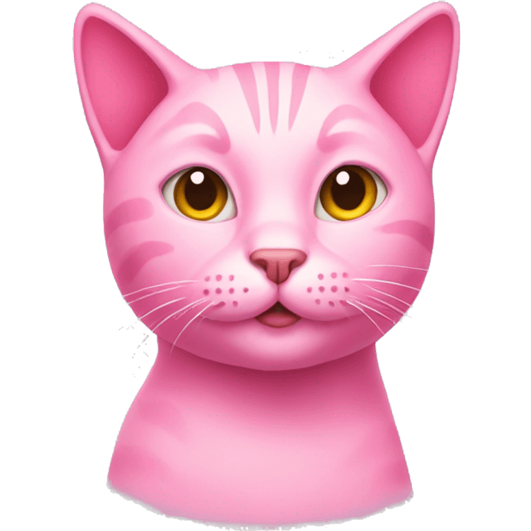 pink cat with  emoji