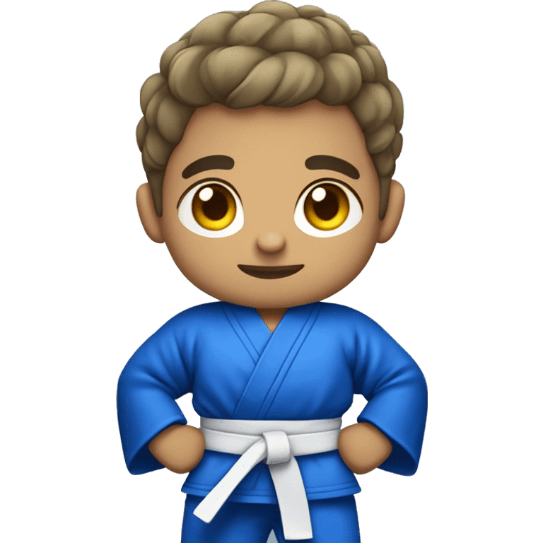 brazilian short hair jiujitsu fighter in blue kimono emoji