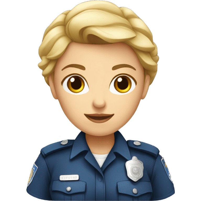 caucasian female police officer blue shirt emoji