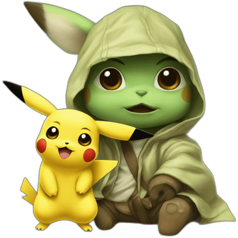 Pikachu et Bébé Yoda emoji