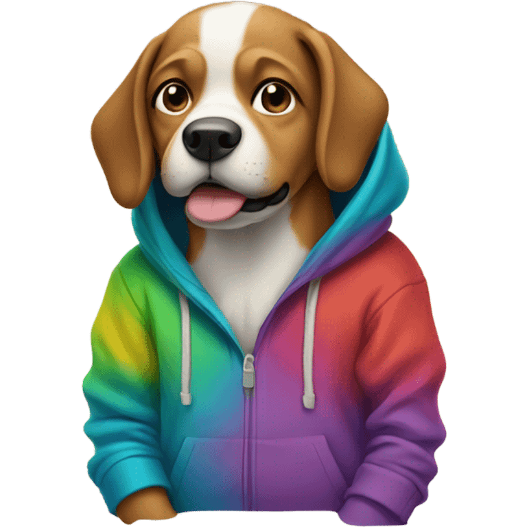 Dog wearing a hoodie emoji