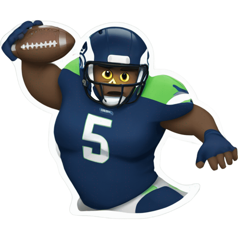 Seahawk playing football emoji