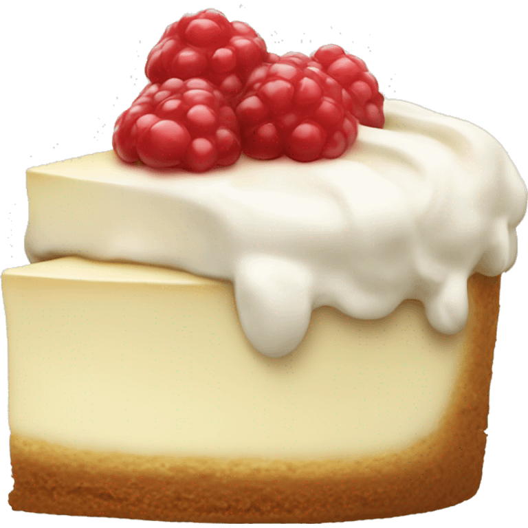 one tasty cheesecake with cream  emoji