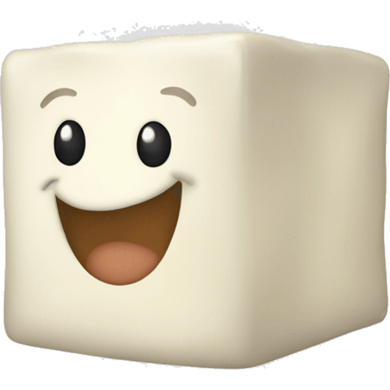 a cube of feta cheese waving emoji