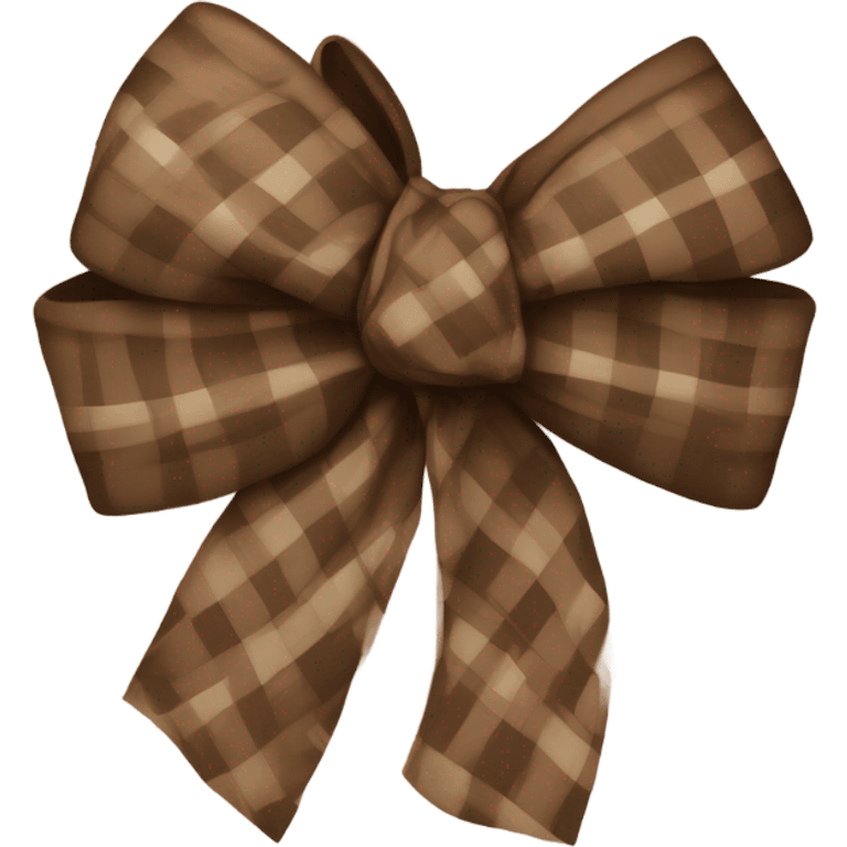 Brown plaid bow emoji