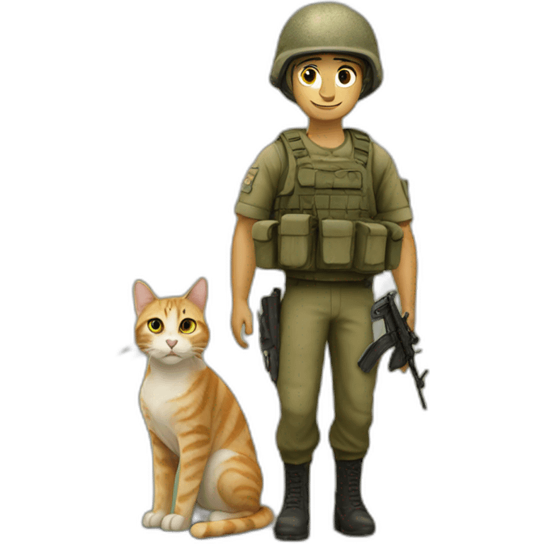 Israeli soldier with a cat emoji