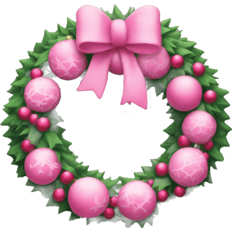 Pink Christmas wreath emoji