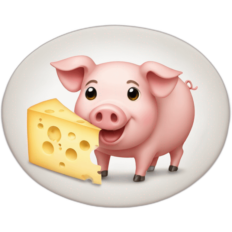 Pig eating Swiss cheese emoji