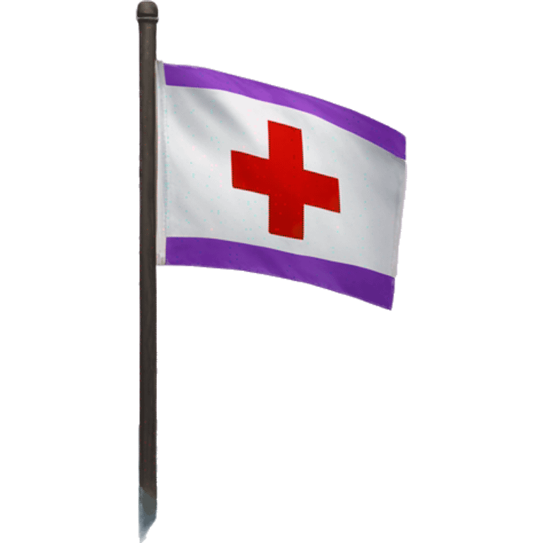 create the ice land flag emoji but the red cross is purple emoji