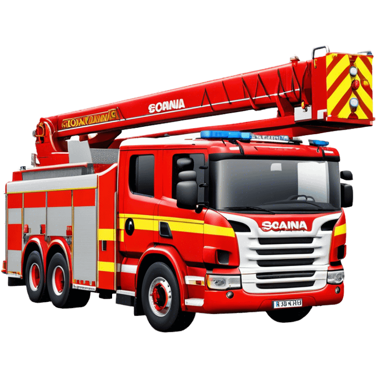 Fire Truck - Scania P320 Fire Truck (Model Year: 2015) (Iconic Colour: Red with white and yellow stripes) emoji