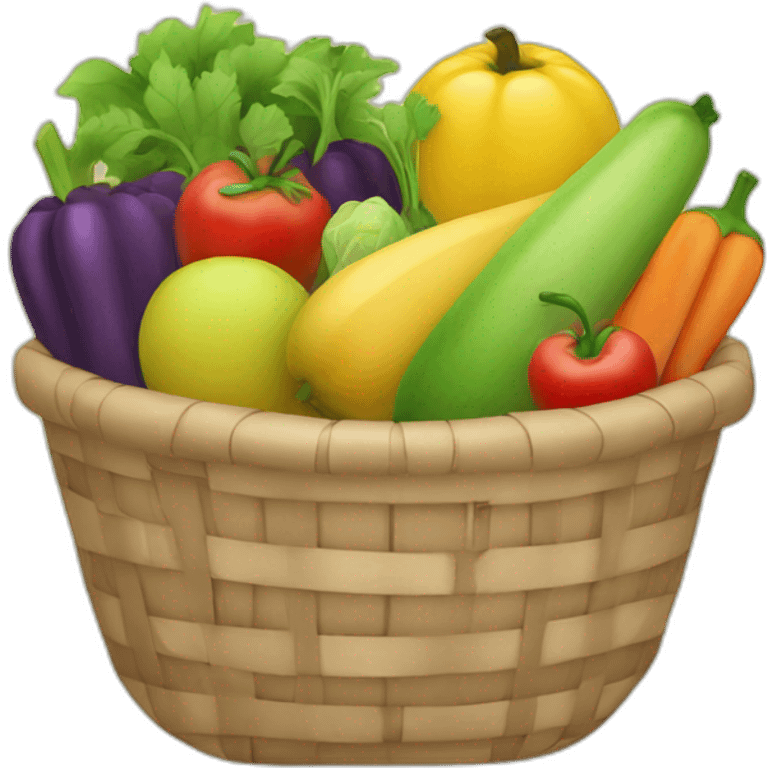 Basket full of fruits and vegetables emoji