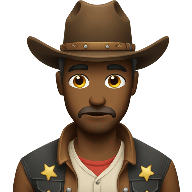 cowboy with sad face emoji