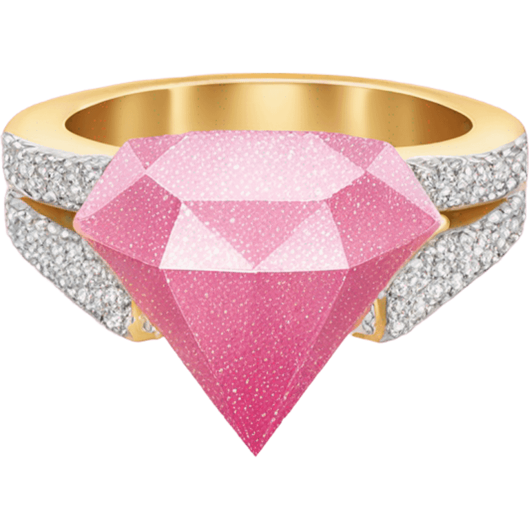 Pink ombre diamond ring with glitter  emoji