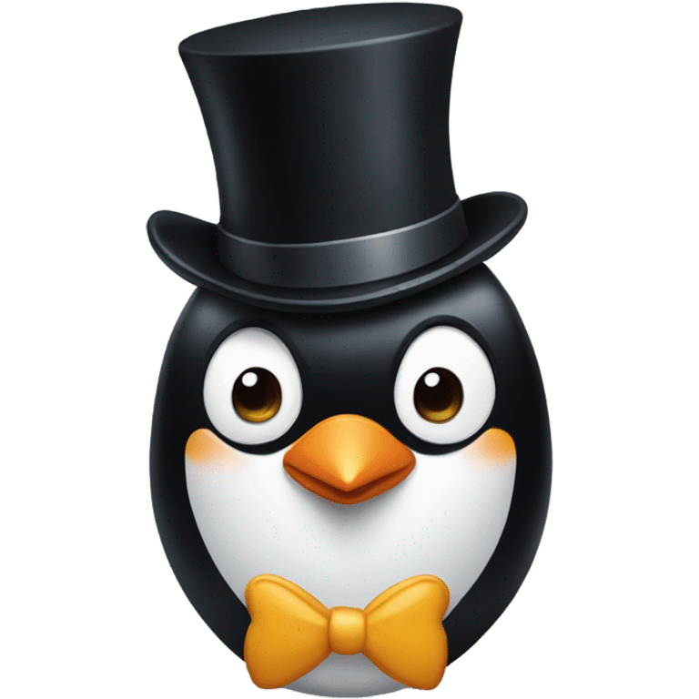 Penguin top hat emoji