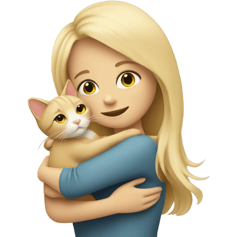 Blondy girl Huggins beige cat  emoji