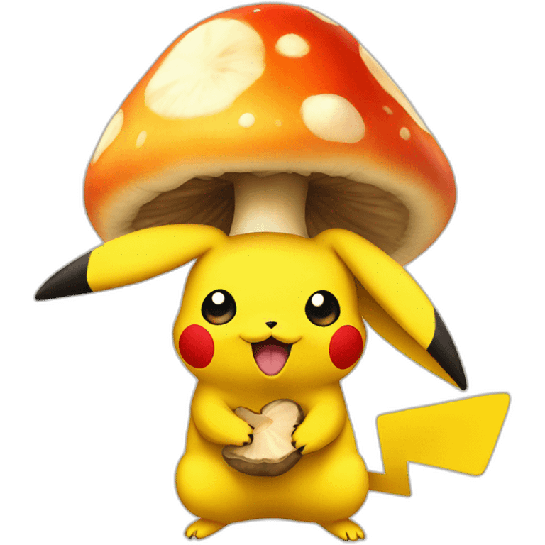 pikachu-eating-colorful-mushroom emoji