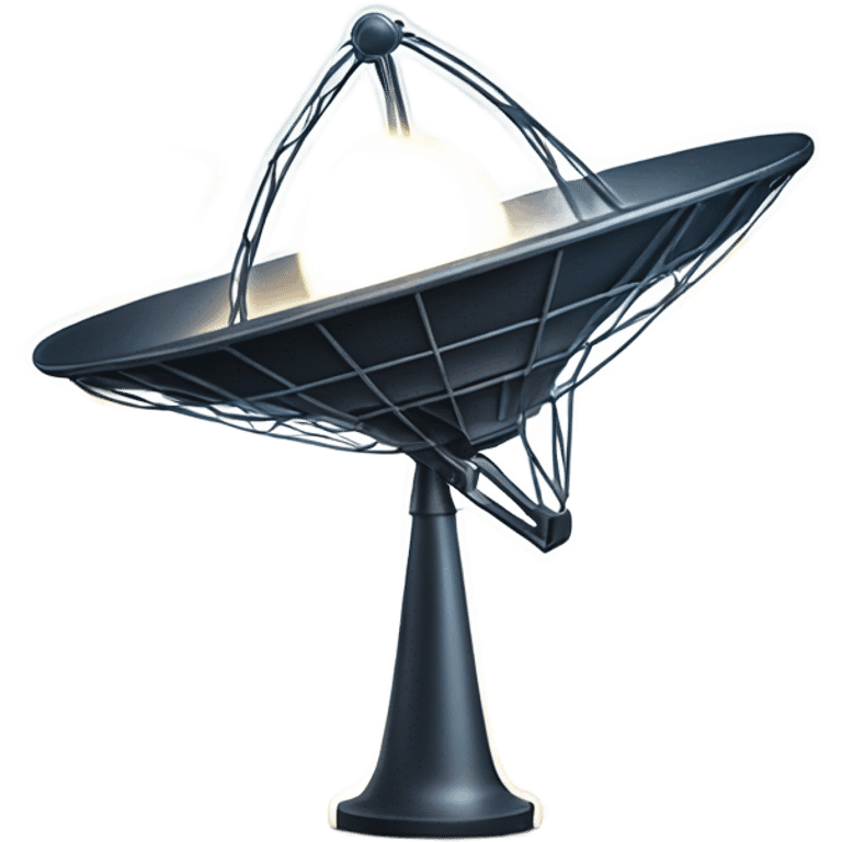 A sleek satellite dish icon emitting curved signal waves, surrounded by glowing accents to signify six months of loyal membership emoji