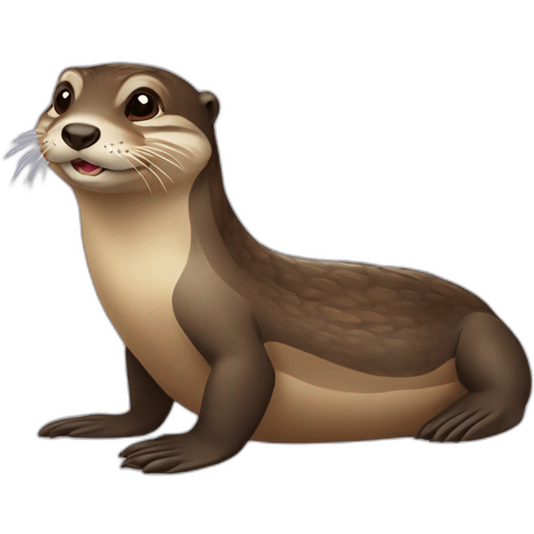 Loutre sur tortue emoji