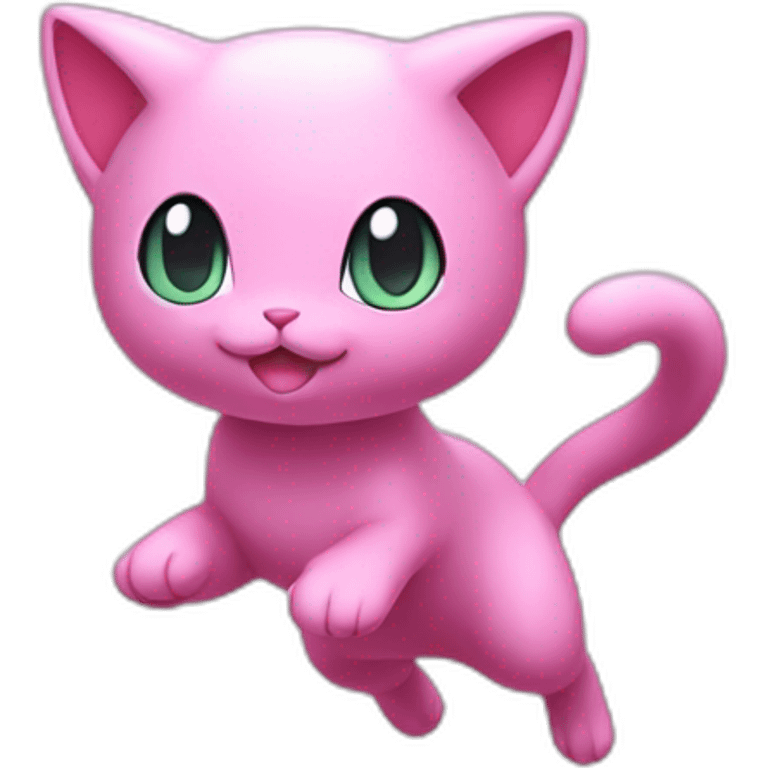 pink mew pokemon levitating emoji