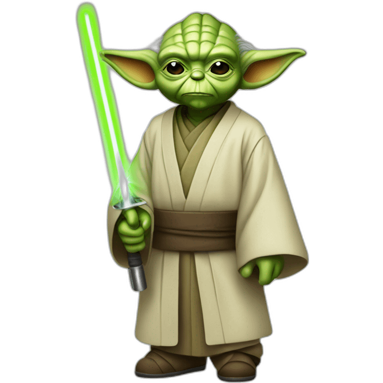 maitre yoda avec un sabre laser emoji