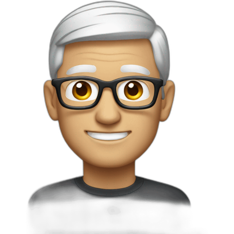 tim cook with a macbook pro emoji