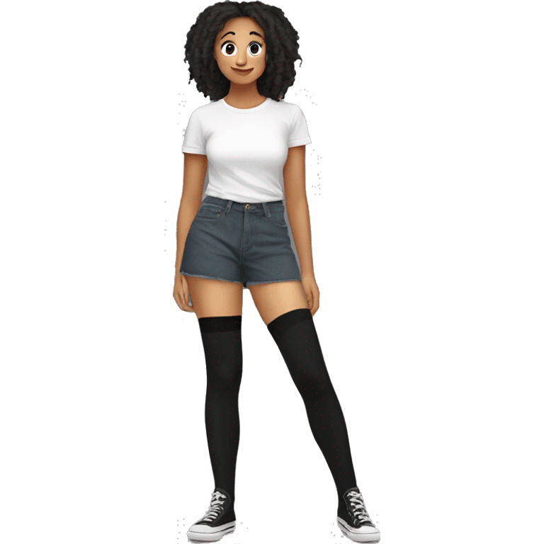  Plain Black over knee socks emoji