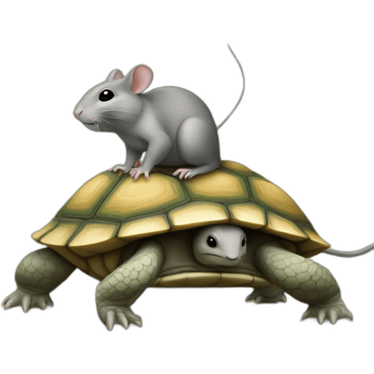 Une souris sur une tortue emoji