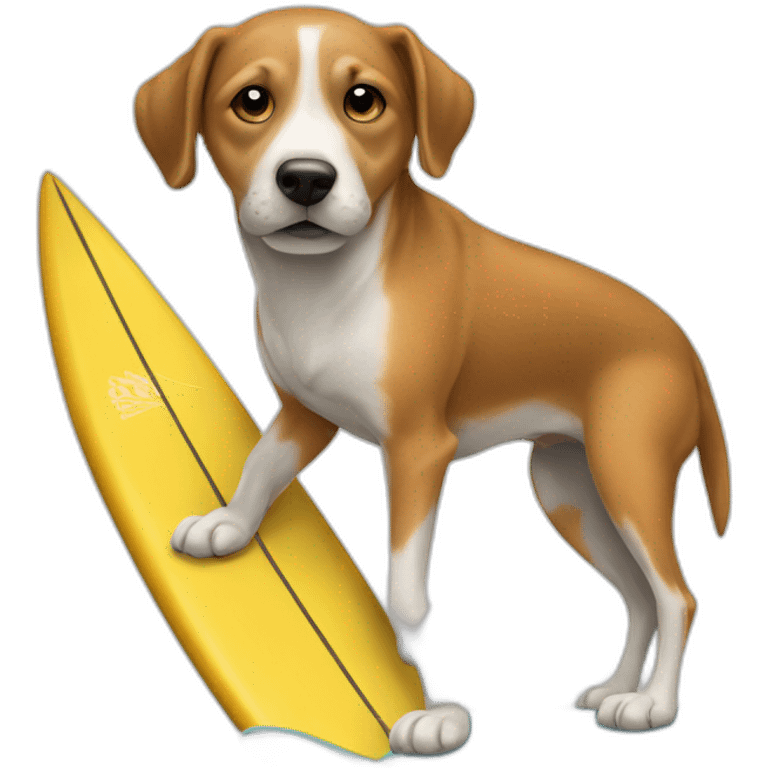 Chien sur planche de surf emoji