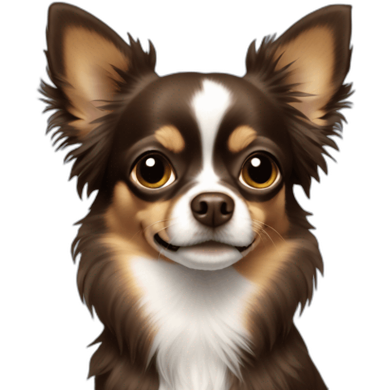 dark brown longhaired chihuahua emoji