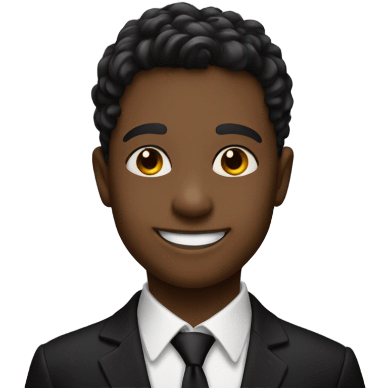 smiling boy in black suit emoji