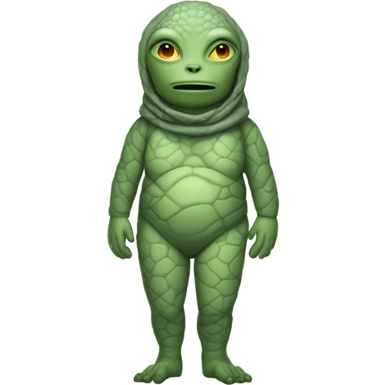 a Reptilian alien woman, full body, sleep emoji