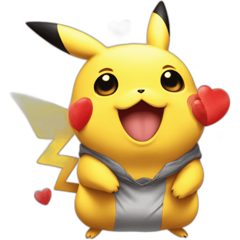 Pikachu bisous coeur emoji