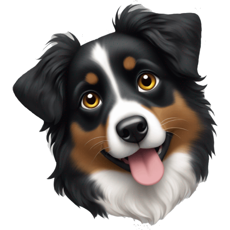 Small black australian shepherd dog Christmas tree emoji