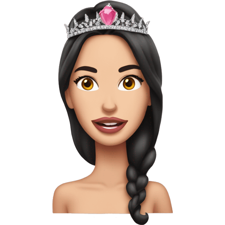 Megan fox wearing a pink tiara emoji