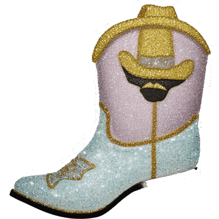 Diamond bedazzled glitter cowboy boots Betsy Johnson emoji